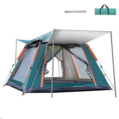Cort camping automat 3-4 persoane  215 X 215 X 145 CM, impermeabil, protectie UV, 4 usi verde