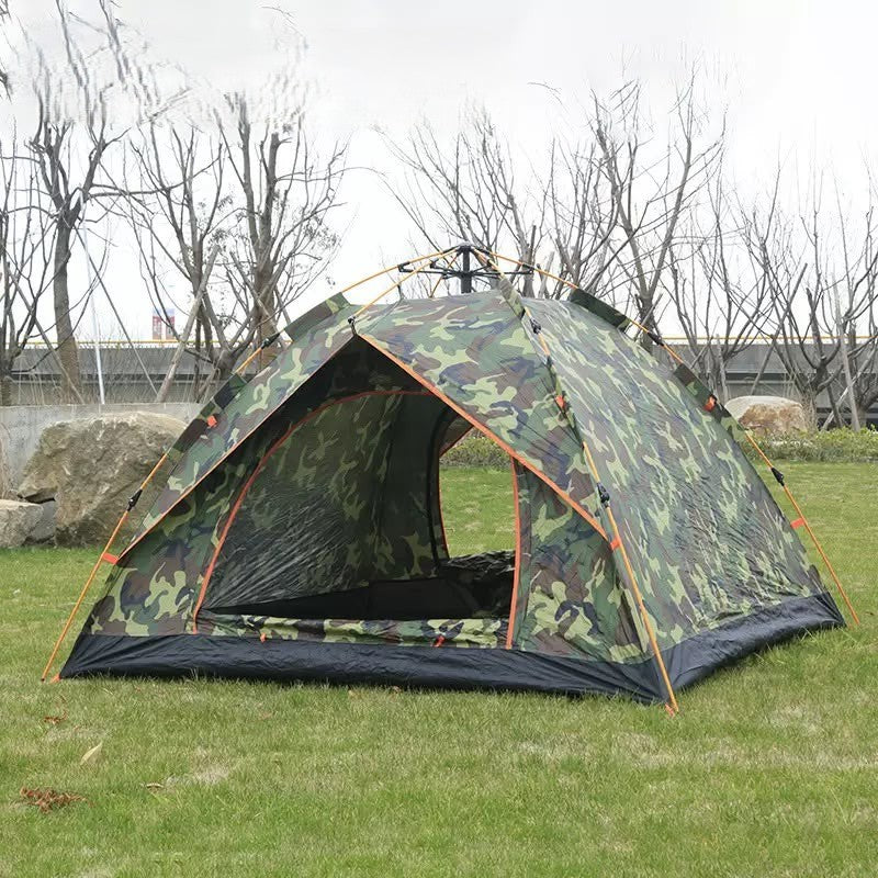 Cort camping pentru 3-4 persoane automat, cu deschidere rapidă , spatios, rezistent la vant, apa, dimensiuni 200 x 200m, camuflaj