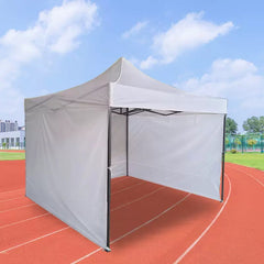Cort pavilion 3x3m cu 3 pereti laterali si acoperis, cadru pliabil, panza impermeabila